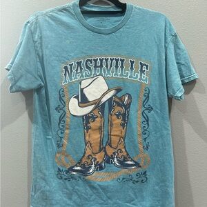 Rebellious One Blue and Tan Cowboy Boots T-Shirt